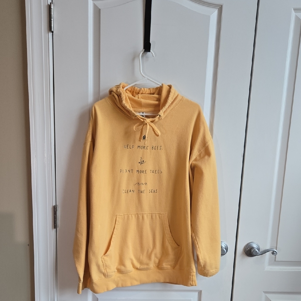 BeCause Yellow Graphic Hoodie